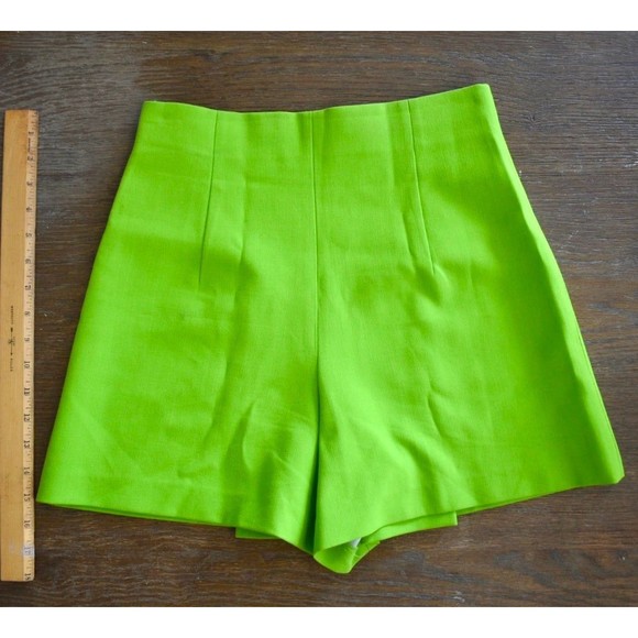 Zara high waisted skort shorts lime green apple green - Picture 7 of 9